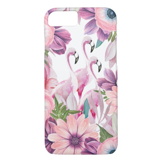 Elegant roze waterverf tropische flamingo floral Case-Mate iPhone case (Achterkant)