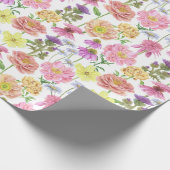 Elegant Roze Waterverf Wildflower Pattern Cadeaupapier (Hoek)