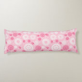  Elegant Roze White Floral Pattern Lichaamskussen (Achterkant)