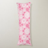  Elegant Roze White Floral Pattern Lichaamskussen (Voorkant Verticaal)