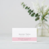 Elegant Roze White Simple Design Plain Trendy Visitekaartje (Staand voorkant)