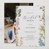 Elegant Roze Wildflower Rustic Boho Vrijgezellenfe Kaart (Voorkant / Achterkant)