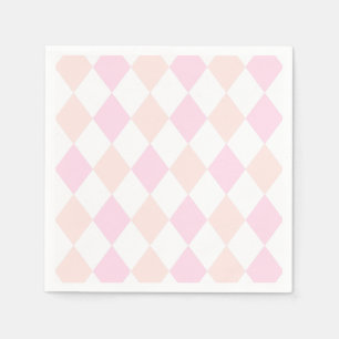 Elegant Roze Wit Eenvoudig Klassiek Diamant Patroo Servet