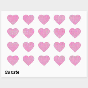 Elegant roze & wit geruite bloem patroon hart sticker