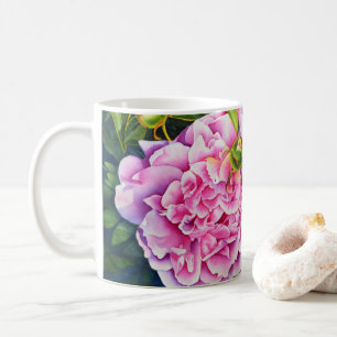 Elegant roze wit klassiek waterverf floral koffiemok