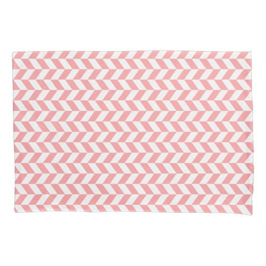 Elegant Roze & Wit visgraat Modern Patroon Kussensloop (Voorkant)