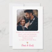 Elegant roze witte Abstracte foto Prettige feestda (Achterkant)