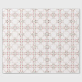 Elegant roze witte bloemen inpakpapier (Vlak)