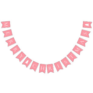 Elegant roze witte kerst vlaggetjes