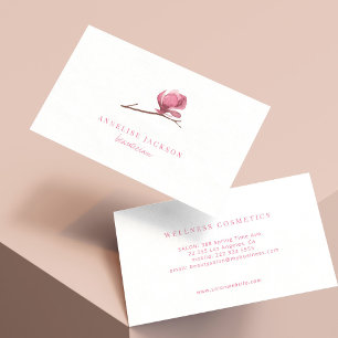 Elegant roze witte schoonheidssalon visitekaartje