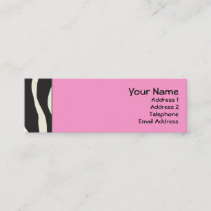Elegant roze Zebra Skinny Profile Cards Mini Visitekaartje