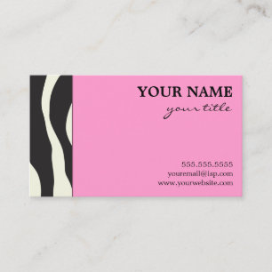 Elegant roze Zebra Visitekaartjes