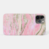 Elegant roze zilver Glitter Marble Pattern Chic Case-Mate iPhone Case (Achterkant (horizontaal))