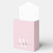 Elegant Roze Zilver Glitter Monogram Naam Script Bedankdoosjes (Geopend)