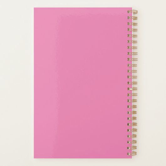 Elegant roze zwart Script Salon Appointbook Planner (Achterkant)