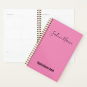 Elegant roze zwart Script Salon Appointbook Planner (Display)