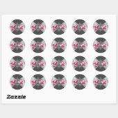Elegant Roze Zwart Wit Diamonds Sticker (Vel)