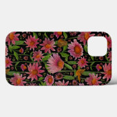 Elegant roze zwarte geleiders Butterflies Case-Mate iPhone Case (Achterkant (horizontaal))
