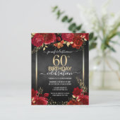 Elegant Rozen 60th Birthday Invitation (Staand voorkant)