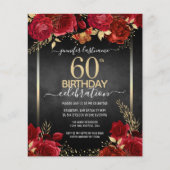 Elegant Rozen 60th Birthday Invitation (Voorkant)
