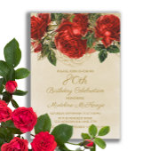 Elegant  rozen 80e verjaardag kaart