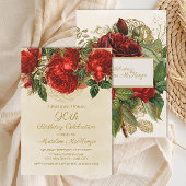 Elegant  rozen 90e verjaardag kaart