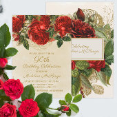 Elegant  rozen 90e verjaardag kaart