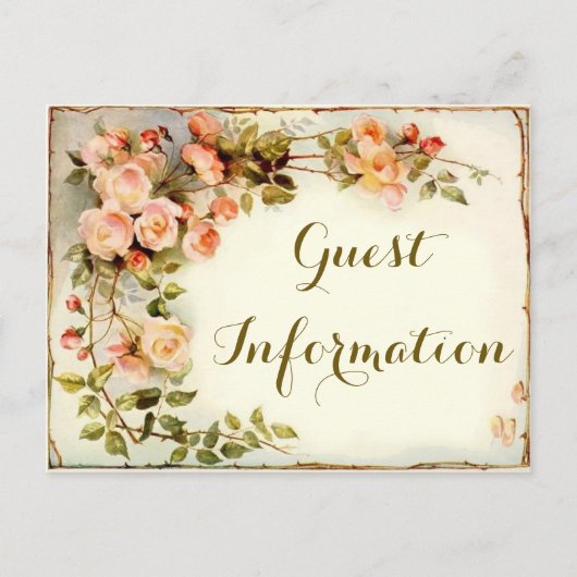 Elegant rozen afdrukken briefkaart (Voorkant)