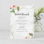 Elegant Rozen Blush Bridal Brunch Menu (Staand voorkant)