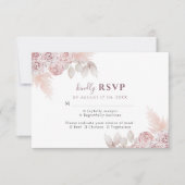 Elegant Rozen Blush Pink Floral Wedding RSVP (Voorkant)