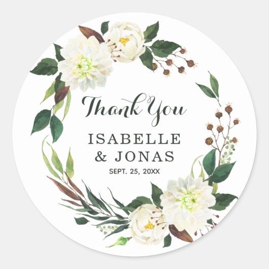 Elegant Rozen Bouquet Ronde Sticker (Voorkant)