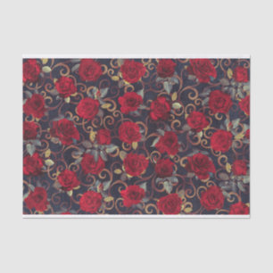 Elegant Rozen & Damask Pattern-loskoppeling Tissuepapier