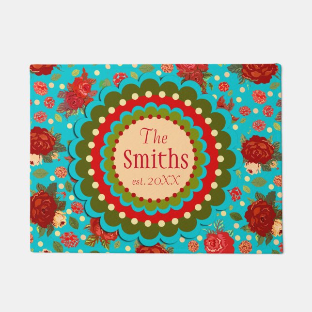 Elegant  Rozen Deurklep Deurmat (Voorkant)