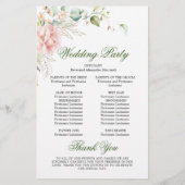 Elegant Rozen Eucalyptus Wedding Ceremony Programm (Achterkant)