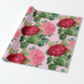 Elegant Rozen Floral Cadeaupapier (Uitgerold)