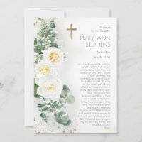 Elegant Rozen Floral Girl Baptism Kaart