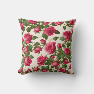 "Elegant Rozen Flower Design Sierkussen – A Touch
