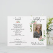 Elegant Rozen Foto Memorial Funeral Programme (Staand voorkant)