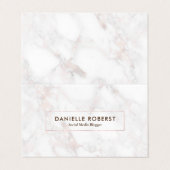 Elegant Rozen-gouden Faux Marble Visitekaartjes (Buitenkant ongevouwen)