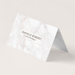 Elegant Rozen-gouden Faux Marble Visitekaartjes