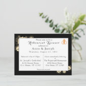 Elegant Rozen katholieke bruiloft Kaart (Staand voorkant)