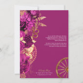 Elegant Rozen Magenta roze Charro Quinceanera Kaart (Achterkant)