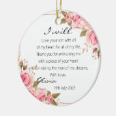 Elegant Rozen Moeder van het bruidbruidshuwelijk Keramisch Ornament (Links)