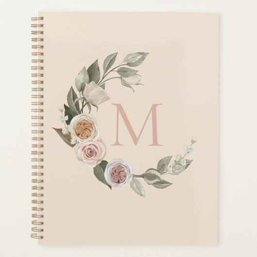 Elegant Rozen Monogram Wreator Planner (Voorkant)
