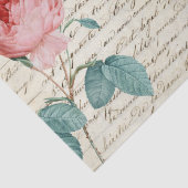 Elegant  Rozen op het handschrift Frans script Tissuepapier (Detail)