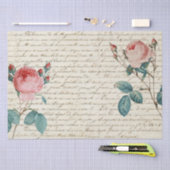 Elegant  Rozen op het handschrift Frans script Tissuepapier (Craft)