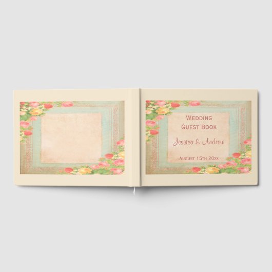 Elegant  Rozen Wedding Gastenboek (Volledig)