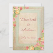 Elegant  Rozen Wedding Kaart (Voorkant)