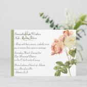 Elegant Rozen Wedding Uitnodiging (Staand voorkant)
