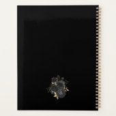 Elegant rozen, zwart en goud, gemononeerd planner (Achterkant)